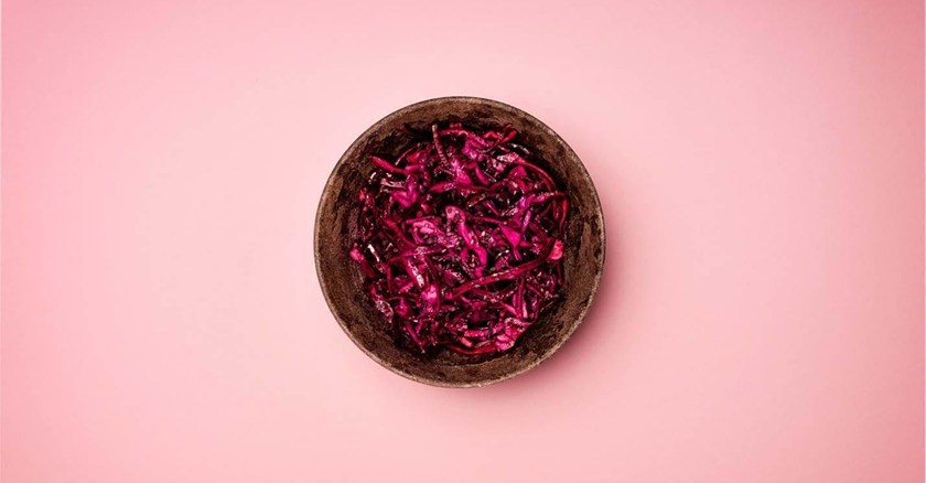 Marineret rødkål med kimchee