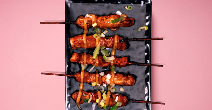 Chicken skewers w. Satay 5 stk.