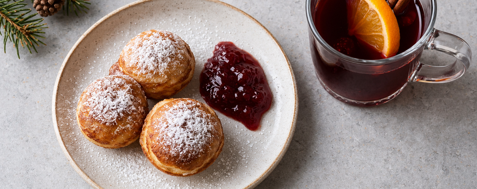Billede af menuen fra SPIS – Gløgg og æbleskiver