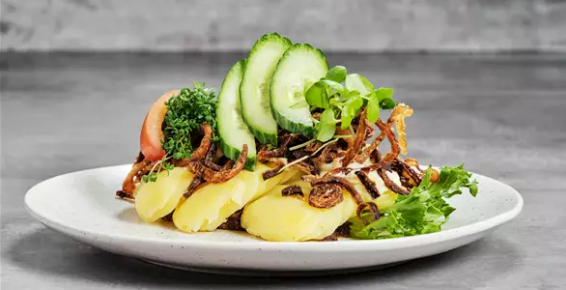 Kartoffel med ristede løg