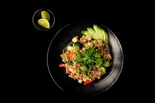 Stegte ris med øko tofu